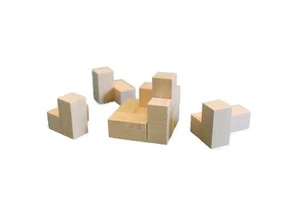 Holzspielzeug Holzpuzzle cube natur BxHxT 5x5x5cm NEU Holzbaustein Puzzel - Picture 1 of 2
