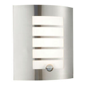 SAXBY Bianco PIR 7W LED Stainless Steel Outdoor Wall Light 4000K IP44 75931