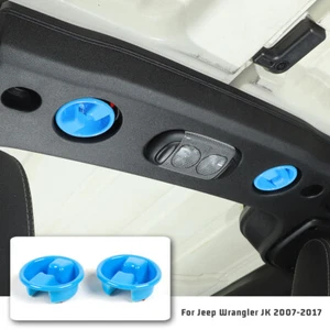 Roof Remove Switch Knob Cover Trim Bezels For Jeep Wrangler JK 07-17 Light Blue - Picture 1 of 9