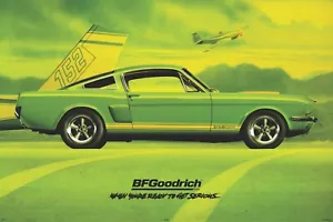 Reproduction BF Goodrich 1966 Lime Green Ford Mustang GT350 24”X36” Poster. - Bild 1 von 1