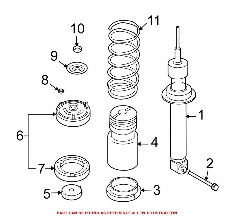 Genuine OEM Rear Suspension Shock Absorber For BMW 525i 530i 2004-2006 - Image 1 of 1