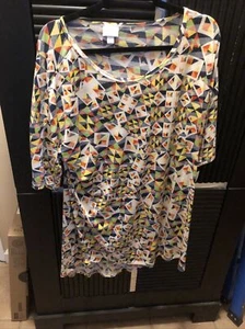 LuLaRoe Irma Tunic Top Striped High Low Hem Large - Picture 1 of 8