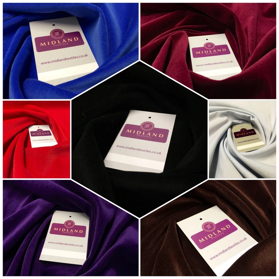 Plain Cotton Velvet ideal for evening & Bridal Fabric 110cm Wide MS1050 Mtex - Image 1 of 1
