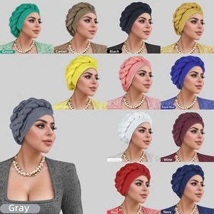 Zöpfe Kappe Aso Oke afrikanische Kopfbinde Auto Gele nigerianische Frauen Hijab Kopftuch Mütze - Bild 1 von 35