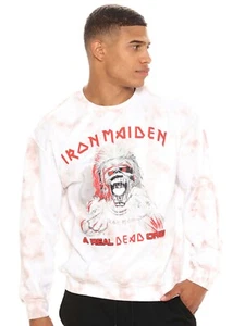 Iron Maiden Dead One Crewneck Bleached Men's Sweatshirt - White/Sand - NWT - Picture 1 of 4