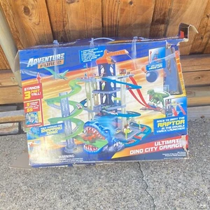 Adventure Force Ultimate Dino City Garage, Diecast Vehicle Playset, Almost Compl - Picture 1 of 10