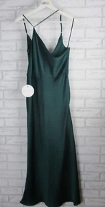 Pilgrim womens maxi dress Francine 10 new one shoulder dark green strappy - Picture 1 of 10