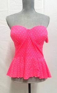 Xhiliration Women's Polka Dot Tankini Swim Bikini Top X-Small Coral Color NWT - Picture 1 of 5