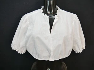 Gr.48 Dirndlbluse weiß Bluse für Dirndl Baumwollmischung mit Spitze B9878 - Bild 1 von 4