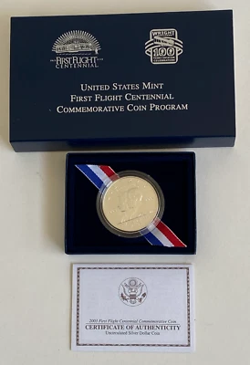 2003 First Flight US Mint Commerative Unc. Silver Dollar - Free Shipping - Image 1 of 3