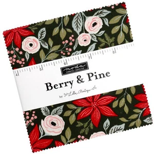 Berry & Pine Moda Charm Pack 42 100% Cotton 5" Precut Fabric Squares - Picture 1 of 6