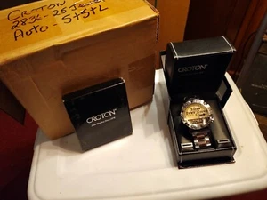 NEW CROTON GENUINE ETA 2836 WATCH MOVEMENT 25 JEWEL AUTOMATIC DAY DATE SS SWISS - Picture 1 of 8