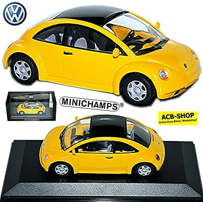 VW Volkswagen New Beetle Concept Car Limousine 1994 Giallo 1:43 Minichamps - Immagine 1 di 4