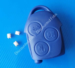 Ford Transit Connect MK7 2006 3 Tasten Blau Fernbedienung Schlüsselanhänger Gehäuse Reparatursatz. - Bild 1 von 3