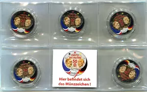 5x 2 Euro BRD 2013 A/D/F/G/J "Elysee Vertrag" coloriert - Bild 1 von 1