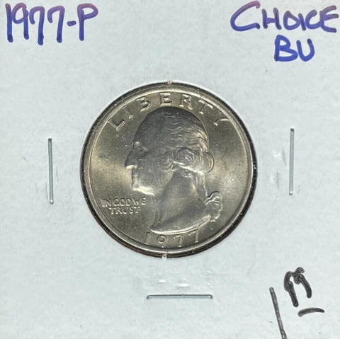 1977-P WASHINGTON QUARTER ~ CH/BU  - CLAD ~BEAUTIFUL COIN~ Cover
