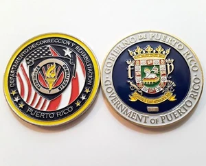 Medalla CORRECCION y REHABILITACION PUERTO RICO Challenge coin token ficha - Picture 1 of 12