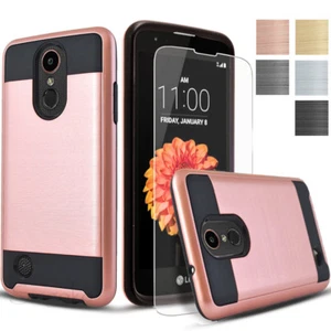 Brushed Armor Shockproof Hard Slim Case Cover + Tempered Glass Screen Protector  - Picture 1 of 24