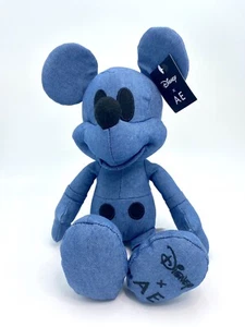 Mickey Mouse Disney X AE Blue Denim American Eagle Special Edition Plüsch Neu mit Etikett - Bild 1 von 5