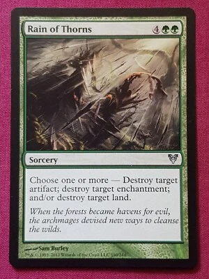 Magic The Gathering AVACYN RESTORED RAIN OF THORNS green card MTG - Image 1 of 2