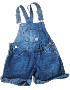 LEVI'S STRAUSS GIRLS 100% Cotton Denim Bib Shortalls Overalls Shorts 8 REG used - Picture 1 of 4