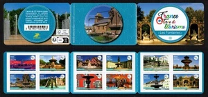 FRANCE, YEAR 2024 COMPLETE MNH BOOKLET OF TOURISM FOUNTAINS SITES, SQUARE GARDEN - Picture 1 of 5