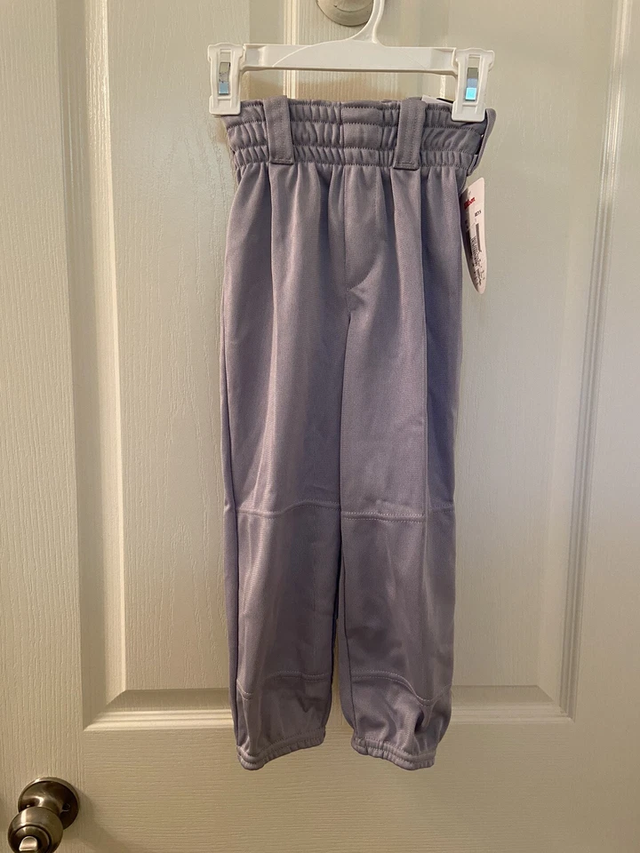Wilson Youth Team Poly Pull On Baseball Pants Gray Elastic Waist Size Small NWT - Image 1 of 4