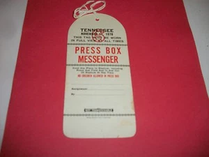 TENNESSEE PRESS BOX MESSENGER PASS 11-11-1978 - RARE - Picture 1 of 3