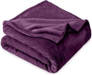 Bare Home Fleece Blanket - King Blanket - Plum - Lightweight Blanket for Bed, - Picture 1 of 9