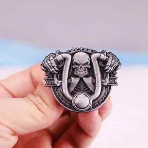 Biker Totenkopf Skelett Motorrad Sportster Emaille Pin Vintage Broschen Anstecker - Bild 1 von 24