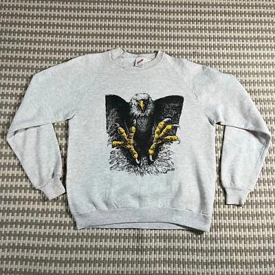 Jersey Vintage Años 80 Jerzees Animal Print Cuello Redondo Águila Talla L Usado Foto 1 de 4