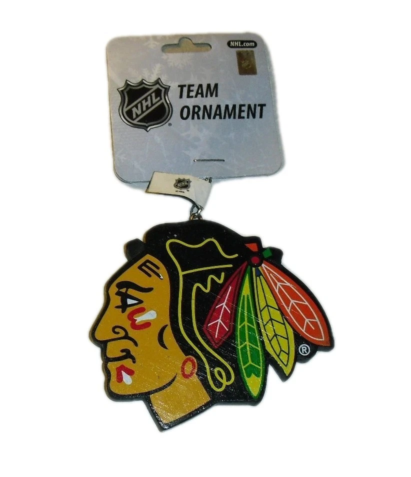 Chicago Blackhawks Christmas Tree Ornament 3x3 Inch Wood Material New Nhl - Image 1 of 1