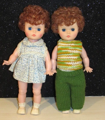 "Precioso conjunto vintage de muñecas de pelo rojo ojos azules marcadas hechas en Hong Kong 16""" Foto 1 de 4