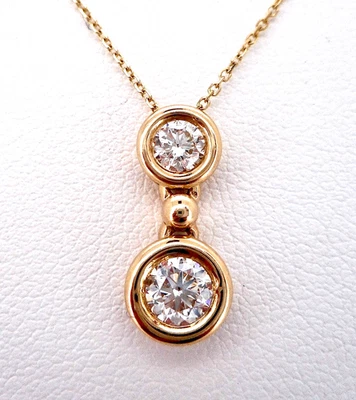 14K YELLOW GOLD .62CTW ROUND DIAMOND BEZEL SET NECKLACE - Image 1 of 4