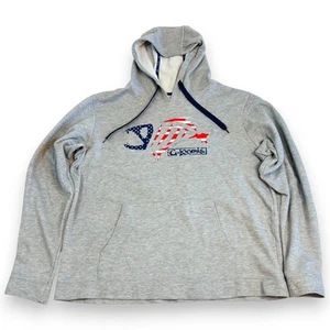 G Loomis Mens L Hoodie Fishing Heather Gray Stars Stripes - Picture 1 of 8