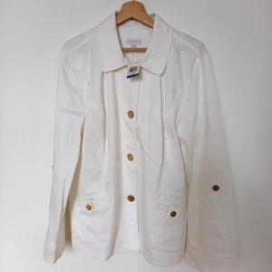 Charter Club Women's Stretch Cotton Summer Jacket XL Bright White - Picture 1 of 8