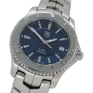 TAG Heuer WJ1112.BA0570 Link Watch Date Quartz SS Silver Navy Excellent Used - Picture 1 of 10
