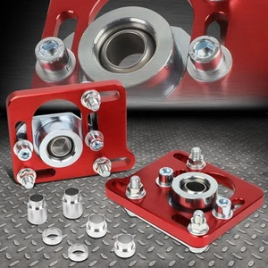 FOR 94-04 FORD MUSTANG +/- 2.5 ADJUSTABLE ALIGNMENT CAMBER CASTER PLATES RED - Picture 1 of 5