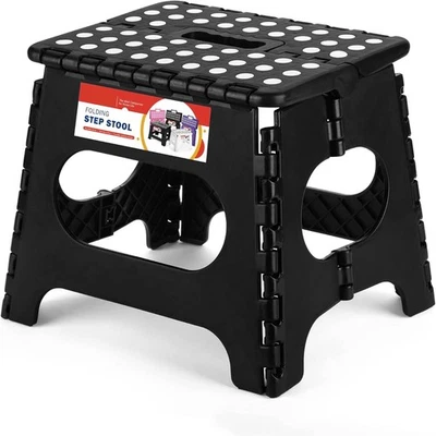 1-2PC Folding Step Stool Plastic Foldable Stools Non-Slip Portable 9" 11" 13" - Image 1 of 4