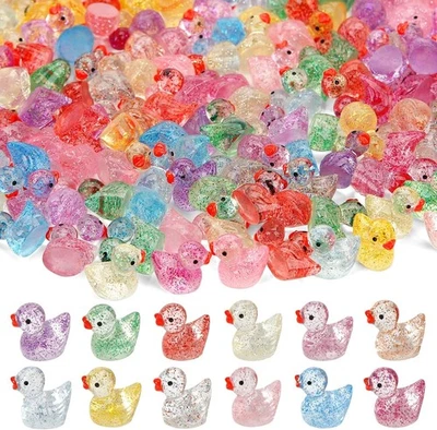 200 Piezas Mini Animales de Resina Coloridos Pequeños Pequeños Patos Brillo Seta Foto 1 de 4