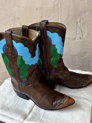 Botas vaqueras Tony Lama de cuero multicolor para mujer Foto 1 de 4