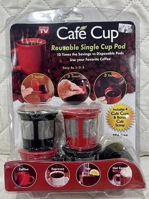 Keurig CC-MC12 Cafe Cup - Pack of 4 Reusable Single Cup Coffee Pods Bonus Scoop - Image 1 of 2