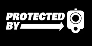 Protected By Pistol Barrel 2nd Amendment Decal Window Truck Sticker Car - Picture 1 of 3
