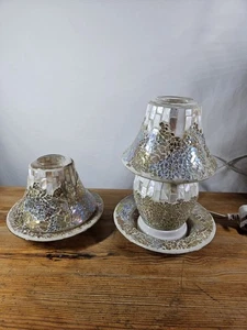 YANKEE CANDLE MOSAIC ELECTRIC WAX WARMER + SHADE & TRAY FOR LARGE CANDLE SET - Picture 1 of 23