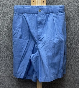 Pantalones Cortos Y2K Tommy Bahama Para Hombre XL/TG Relax Azul Chino Plisado Sarga 100% Algodón - Imagen 1 de 10