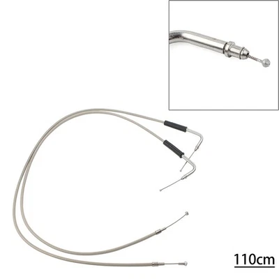 Stainless Steel Throttle Cable Fit Harley Sportster XL1200 883 Dyna Road King - Image 1 of 4