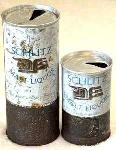 1970’s Schlitz-Premium-Malt Liquor🍹-Milwaukee,Wisc-8 & 16 oz-Steel Beer Can - Picture 1 of 6