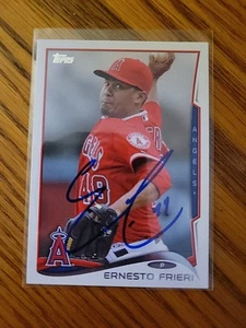 2014 Topps Series One Ernesto Frieri Signed IP Auto Los Angeles Angels Baseball - Picture 1 of 2