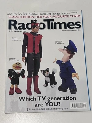 Radio Times Magazine 18–24 Aug 2001 – Classic TV Covers Issue – 128pp - Image 1 of 2