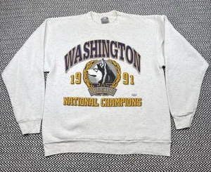 Sudadera De Colección Washington Huskies PARA HOMBRES XL Cuello Redondo 1992 Campeones Nacionales - Imagen 1 de 8